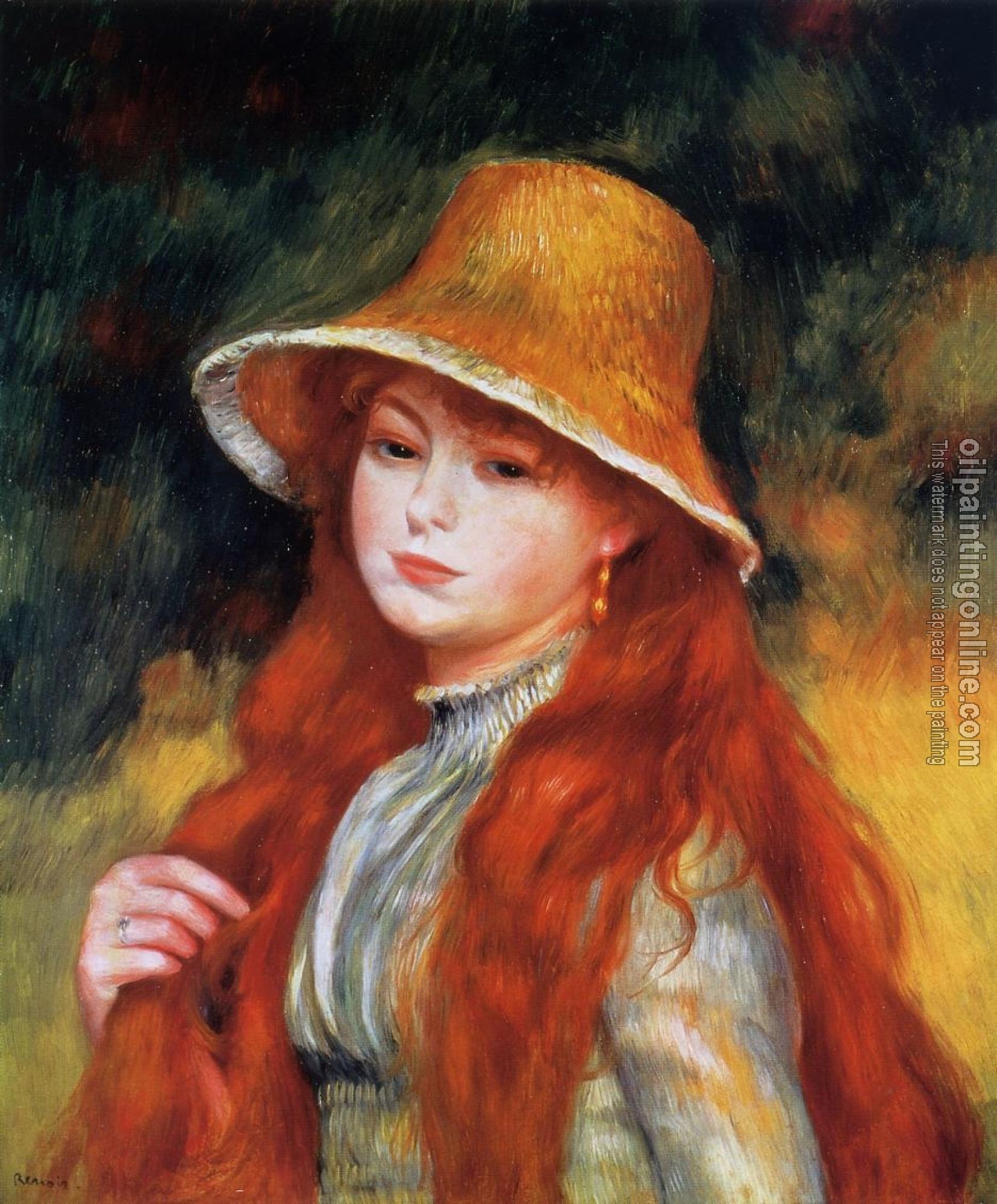 Renoir, Pierre Auguste - Young Girl in a Straw Hat